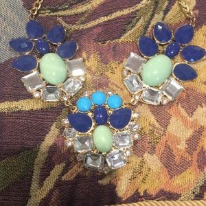 Blue & green statmnt. necklace lowest poss. price!